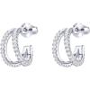 imagePAVOI 14K Gold Plated Sterling Silver Posts Split Huggie Hoop Earrings for Women  Dainty Multi Hoop Huggie EarringsWhite Gold