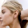 imagePAVOI 14K Gold Plated Sterling Silver Posts Split Huggie Hoop Earrings for Women  Dainty Multi Hoop Huggie EarringsWhite Gold