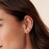imagePAVOI 14K Gold Plated Sterling Silver Posts Split Huggie Hoop Earrings for Women  Dainty Multi Hoop Huggie EarringsYellow Gold