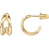 imagePAVOI 14K Gold Plated Sterling Silver Posts Split Huggie Hoop Earrings for Women  Dainty Multi Hoop Huggie EarringsYellow Gold