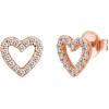 imagePAVOI 14K Gold Plated Sterling Silver Stud Earrings for Women  Dainty Geometrical Bar Triangle Heart EarringsRose Gold