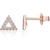 imagePAVOI 14K Gold Plated Sterling Silver Stud Earrings for Women  Dainty Geometrical Bar Triangle Heart EarringsRose Gold