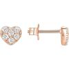 imagePAVOI 14K Gold Plated Sterling Silver Stud Earrings for Women  Dainty Geometrical Bar Triangle Heart EarringsRose Gold