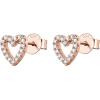 imagePAVOI 14K Gold Plated Sterling Silver Stud Earrings for Women  Dainty Geometrical Bar Triangle Heart EarringsRose Gold