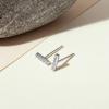 imagePAVOI 14K Gold Plated Sterling Silver Stud Earrings for Women  Dainty Geometrical Bar Triangle Heart EarringsWhite Gold