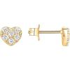imagePAVOI 14K Gold Plated Sterling Silver Stud Earrings for Women  Dainty Geometrical Bar Triangle Heart EarringsYellow Gold