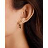 imagePAVOI 14K Gold Plated Sterling Silver Stud Earrings for Women  Dainty Geometrical Bar Triangle Heart EarringsYellow Gold