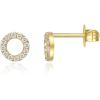 imagePAVOI 14K Gold Plated Sterling Silver Stud Earrings for Women  Dainty Geometrical Bar Triangle Heart EarringsYellow Gold
