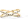 imagePAVOI 14K Gold Plated X Ring Simulated Diamond CZ Criss Cross Ring for WomenYellow Gold