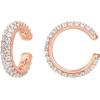 imagePAVOI 925 Sterling Silver 14K Gold Plated Cubic Zirconia Sparkling Round Huggie Ear Cuff Gold Earrings for Women  Clip On CartilageRose Gold