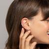 imagePAVOI 925 Sterling Silver 14K Gold Plated Cubic Zirconia Sparkling Round Huggie Ear Cuff Gold Earrings for Women  Clip On CartilageRose Gold