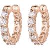 imagePAVOI 925 Sterling Silver 14K Gold Plated Cubic Zirconia Sparkling Round Huggie Ear Cuff Gold Earrings for Women  Clip On CartilageRose Gold