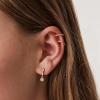 imagePAVOI 925 Sterling Silver 14K Gold Plated Cubic Zirconia Sparkling Round Huggie Ear Cuff Gold Earrings for Women  Clip On CartilageRose Gold