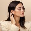 imagePAVOI 925 Sterling Silver 14K Gold Plated Cubic Zirconia Sparkling Round Huggie Ear Cuff Gold Earrings for Women  Clip On CartilageRose Gold