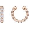 imagePAVOI 925 Sterling Silver 14K Gold Plated Cubic Zirconia Sparkling Round Huggie Ear Cuff Gold Earrings for Women  Clip On CartilageRose Gold