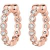 imagePAVOI 925 Sterling Silver 14K Gold Plated Cubic Zirconia Sparkling Round Huggie Ear Cuff Gold Earrings for Women  Clip On CartilageRose Gold