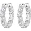 imagePAVOI 925 Sterling Silver 14K Gold Plated Cubic Zirconia Sparkling Round Huggie Ear Cuff Gold Earrings for Women  Clip On CartilageWhite Gold