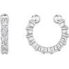 imagePAVOI 925 Sterling Silver 14K Gold Plated Cubic Zirconia Sparkling Round Huggie Ear Cuff Gold Earrings for Women  Clip On CartilageWhite Gold