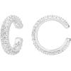 imagePAVOI 925 Sterling Silver 14K Gold Plated Cubic Zirconia Sparkling Round Huggie Ear Cuff Gold Earrings for Women  Clip On CartilageWhite Gold