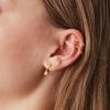 imagePAVOI 925 Sterling Silver 14K Gold Plated Cubic Zirconia Sparkling Round Huggie Ear Cuff Gold Earrings for Women  Clip On CartilageYellow Gold