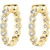 imagePAVOI 925 Sterling Silver 14K Gold Plated Cubic Zirconia Sparkling Round Huggie Ear Cuff Gold Earrings for Women  Clip On CartilageYellow Gold