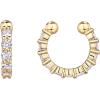 imagePAVOI 925 Sterling Silver 14K Gold Plated Cubic Zirconia Sparkling Round Huggie Ear Cuff Gold Earrings for Women  Clip On CartilageYellow Gold