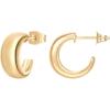 imagePAVOI 14K Gold Plated 925 Sterling Silver Posts Thick Dome Huggie Earrings for Women  Small Wide Round Hoop EarringsYellow Gold