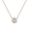 imagePAVOI 14K Gold Plated Circle CZ Solitaire Necklace  Elegant Bezel Pendant  Dainty Cubic Zirconia Halo Choker Necklaces for WomenVermeil Rose