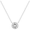 imagePAVOI 14K Gold Plated Circle CZ Solitaire Necklace  Elegant Bezel Pendant  Dainty Cubic Zirconia Halo Choker Necklaces for WomenVermeil White