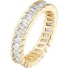 imagePAVOI 14K Gold Plated Cubic Zirconia Baguette Cut Eternity Bands for WomenYellow Gold