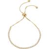 imagePAVOI 14K Gold Plated Cubic Zirconia Classic Tennis Bracelet for Women  Adjustable SliderYellow Gold