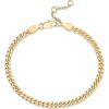 imagePAVOI 14K Gold Plated PaperclipCurbFigaro Chain Adjustable Bracelet for WomenYellow Gold