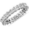 imagePAVOI 14K Gold Plated Rings with Cubic Zirconia Love and Stackable 3mm Princess Cut Rings for WomenWhite Gold