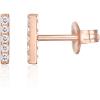 imagePAVOI 14K Gold Plated Sterling Silver Stud Earrings for Women  Dainty Geometrical Bar Triangle Heart EarringsRose Gold
