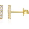 imagePAVOI 14K Gold Plated Sterling Silver Stud Earrings for Women  Dainty Geometrical Bar Triangle Heart EarringsVermeil  Yellow