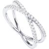 imagePAVOI 14K Gold Plated X Ring Simulated Diamond CZ Criss Cross Ring for WomenWhite Gold
