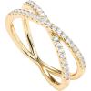 imagePAVOI 14K Gold Plated X Ring Simulated Diamond CZ Criss Cross Ring for WomenYellow Gold