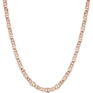 imagePAVOI 14K Gold Plated Adjustable Link Chain Necklace for Women  Box Rope Sphere Bead Serpentine Anchor Mariner Gold Chain NecklacesRose Gold