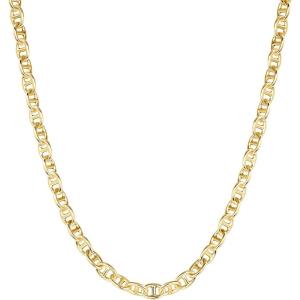 imagePAVOI 14K Gold Plated Adjustable Link Chain Necklace for Women  Box Rope Sphere Bead Serpentine Anchor Mariner Gold Chain NecklacesYellow Gold