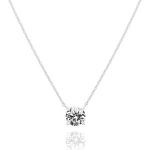 imagePAVOI 14K Gold Plated Crystal Solitaire 15 Carat 73mm Cubic Zirconia Dainty Choker Necklace  Gold Necklaces for WomenWhite Gold