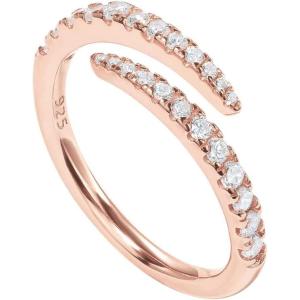 imagePAVOI 14K Gold Plated Cubic Zirconia Open Twist Eternity Band for WomenRose Gold