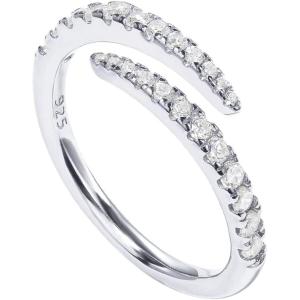 imagePAVOI 14K Gold Plated Cubic Zirconia Open Twist Eternity Band for WomenWhite Gold