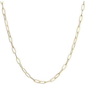 imagePAVOI 14K Gold Plated Curb Paperclip Box Sphere Bead Snake Herringbone and Figaro Chain Adjustable Necklace18K Yellow Vermeil