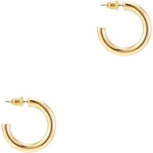 imagePAVOI 14K Gold Plated Hoop Earrings For Women  35mm Thick Infinity Gold Hoops Women Earrings  Plated Loop  Lightweight SetYellow Gold