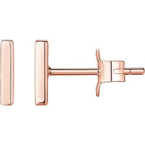 imagePAVOI 14K Gold Plated Sterling Silver Bar Dot Heart Triangle Star Cat  Dainty Earrings for WomenRose Gold