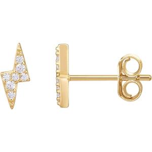 imagePAVOI 14K Gold Plated Sterling Silver Celestial Lightning Bolt Moon and Star Earrings  Dainty Earrings for WomenVermeil  Yellow