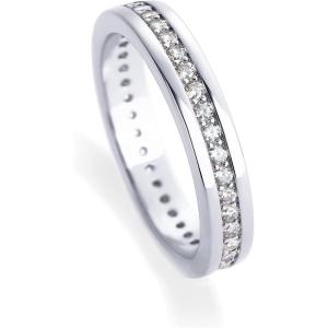 imagePAVOI 18K Gold Plated Stacking Tiny Cubic Zirconia Band  Eternity Rings for Women  Thumb RingWhite Gold