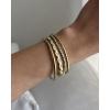 imagePAVOI 14K Gold Plated Bangle Bracelet for Women  Classic Lightweight Stacking Stainless Steel Bracelet  Single ampamp 2Pack BanglesWhite Gold