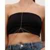 imagePAVOI 14K Gold Plated Body Chains Jewelry for Women  Summer Festival Layered Body Jewelry  Chest ampamp Waist ChainDouble Chain