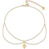 imagePAVOI 14K Gold Plated Charm Link Chain Anklets for Women  Dainty Cubic Zirconia Boho Dot Evil Eye Star Station Solitaire Pearl Beaded Festival Adjustable Gold AnkletsBoho